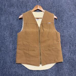Vintage 80’s Carhartt 6SVT US Mens Small Tan Sherpa Fleece Lined Vest Union Made
